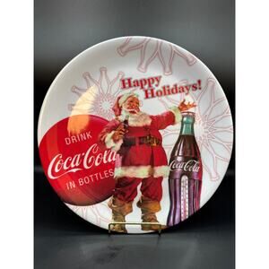 Set of 4 Coca-Cola Santa Holiday Melamine Plates